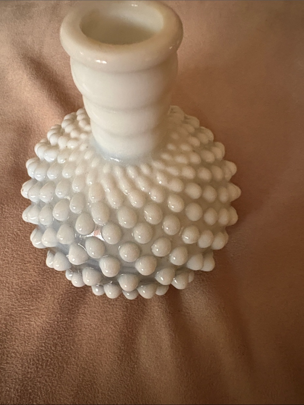 Vintage Fenton White /Moonstone Hobnail Milk Glass Bud Vase